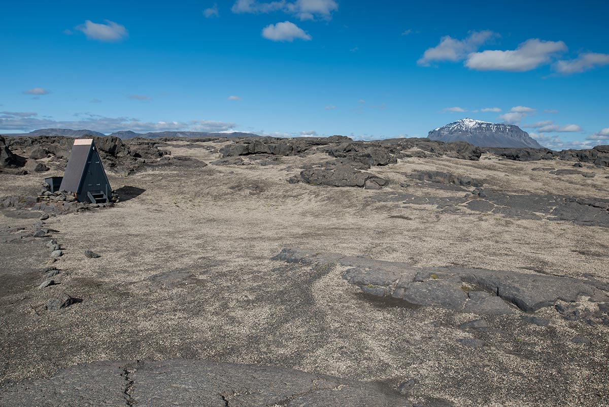 Parking lot with toilets F910 to Askja near the Kreppa river - Iceland ...