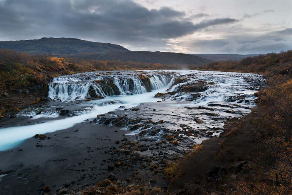 The most cyan waterfall in the world - Brúarfoss